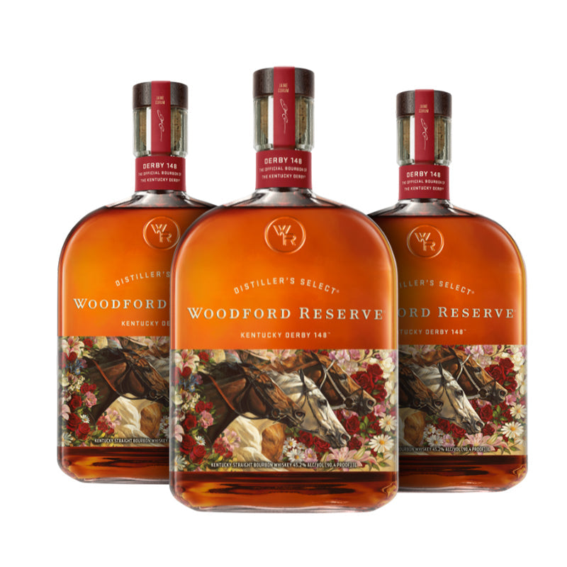 Woodford Reserve 2022 Kentucky Derby 148 (3 Bottle Bundle) Bourbon Whiskey Woodford Reserve 